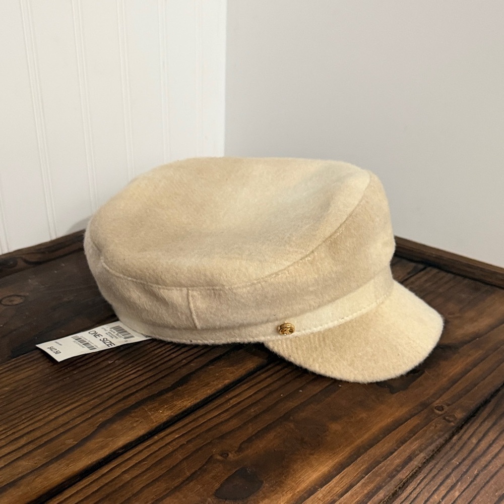 NWT Gianni Bernini Washed Plaid Skipper Cap